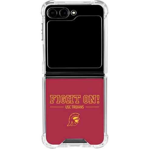 University of Southern California Fight On Galaxy Z Flip6 Clear Case