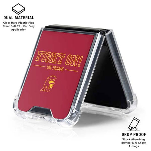 University of Southern California Fight On Galaxy Z Flip6 Clear Case