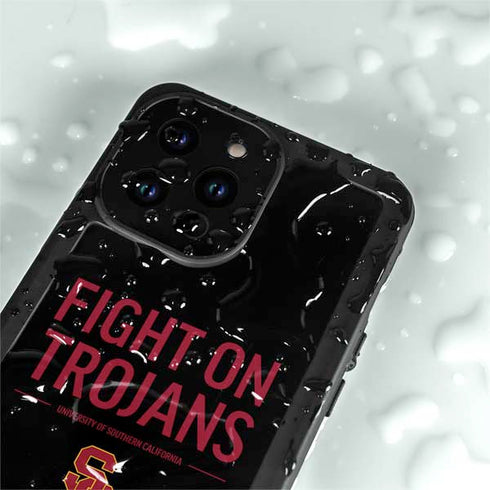 University of Southern California Fight On Trojans iPhone 14 Pro Max Waterproof Case