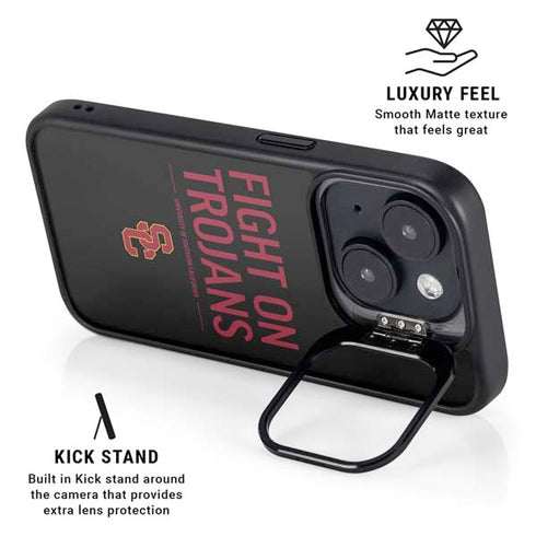 University of Southern California Fight On Trojans iPhone 15 Plus Kickstand Case