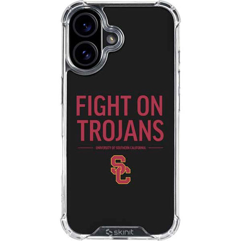 University of Southern California Fight On Trojans iPhone 16 Clear Case