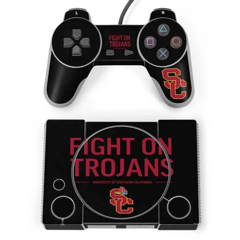 University of Southern California Fight On Trojans PlayStation Classic Bundle Skin