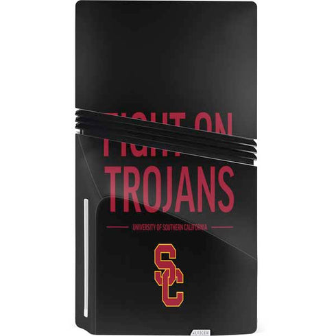 University of Southern California Fight On Trojans PS5 Pro Disk Console Skin