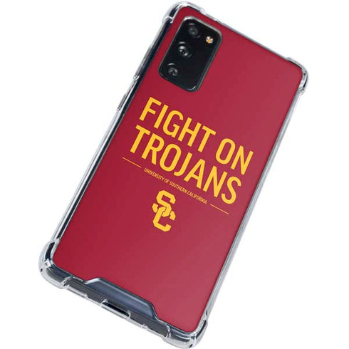 University of Southern California Fight On Trojans Red Galaxy S20 FE Clear Case