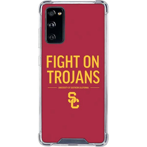 University of Southern California Fight On Trojans Red Galaxy S20 FE Clear Case