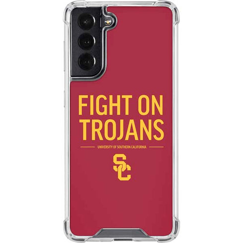 University of Southern California Fight On Trojans Red Galaxy S22 Clear Case
