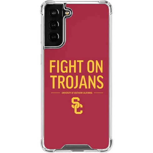 University of Southern California Fight On Trojans Red Galaxy S22 Plus Clear Case
