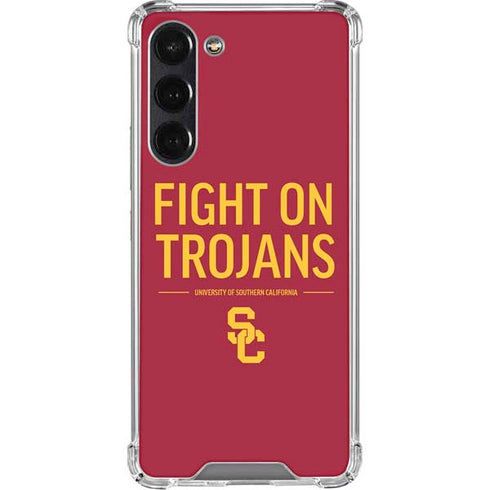 University of Southern California Fight On Trojans Red Galaxy S24 FE Clear Case