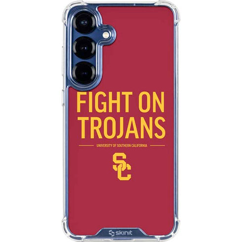 University of Southern California Fight On Trojans Red Galaxy S25 Clear Case