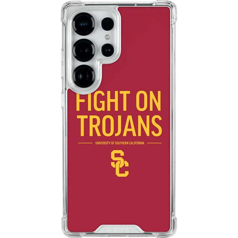 University of Southern California Fight On Trojans Red Galaxy S25 Ultra Clear Case