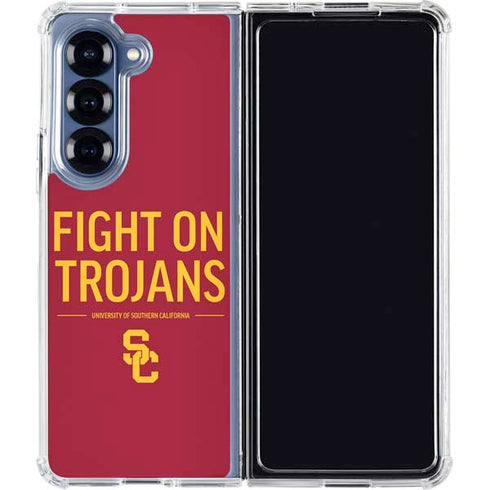 University of Southern California Fight On Trojans Red Galaxy Z Fold6 Clear Case