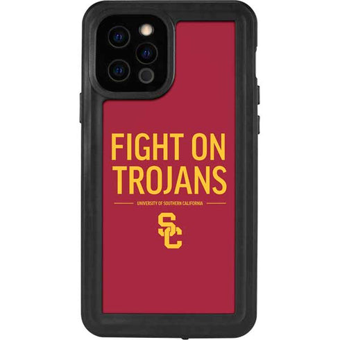 University of Southern California Fight On Trojans Red iPhone 12 Pro Waterproof Case