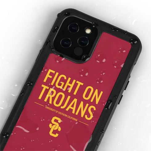 University of Southern California Fight On Trojans Red iPhone 12 Pro Waterproof Case