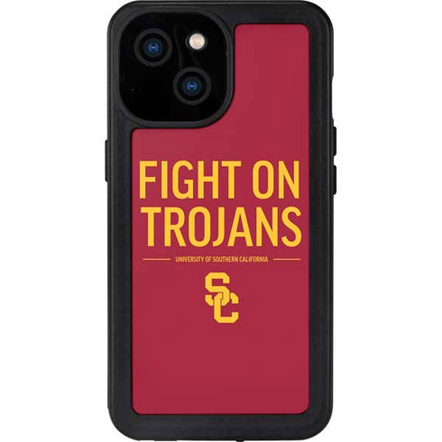 University of Southern California Fight On Trojans Red iPhone 13 Mini Waterproof Case