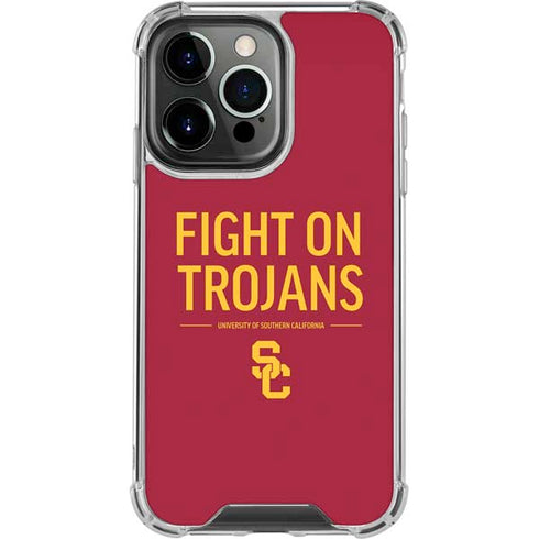 University of Southern California Fight On Trojans Red iPhone 14 Pro Clear Case