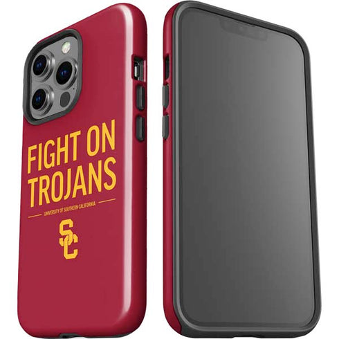 University of Southern California Fight On Trojans Red iPhone 14 Pro Impact Case