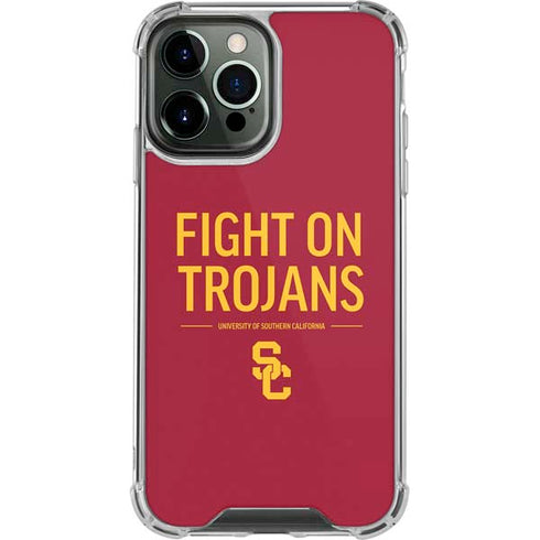 University of Southern California Fight On Trojans Red iPhone 14 Pro Max Clear Case