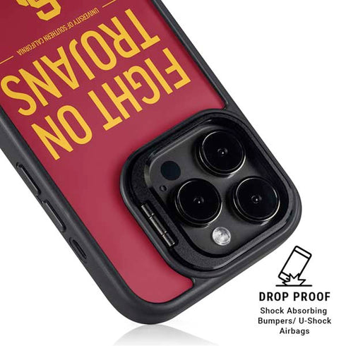University of Southern California Fight On Trojans Red iPhone 14 Pro Max Kickstand Case