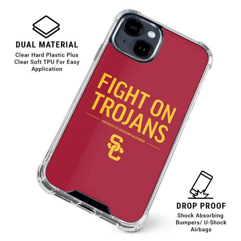 University of Southern California Fight On Trojans Red iPhone 15 Clear Case