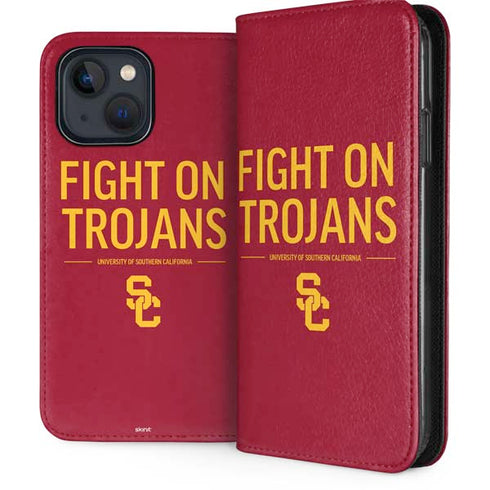 University of Southern California Fight On Trojans Red iPhone 15 Plus Folio Case