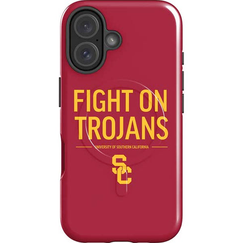 University of Southern California Fight On Trojans Red iPhone 16 Magsafe Impact Case
