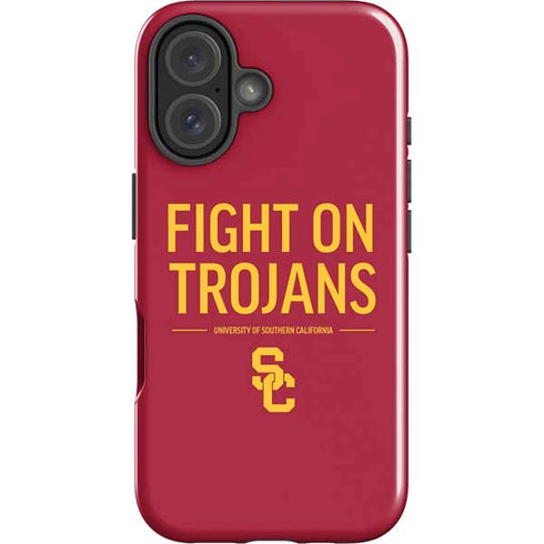University of Southern California Fight On Trojans Red iPhone 16 Plus Impact Case