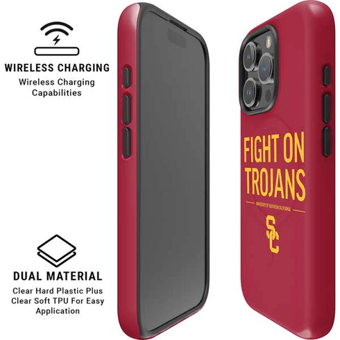 University of Southern California Fight On Trojans Red iPhone 16 Pro Magsafe Impact Case