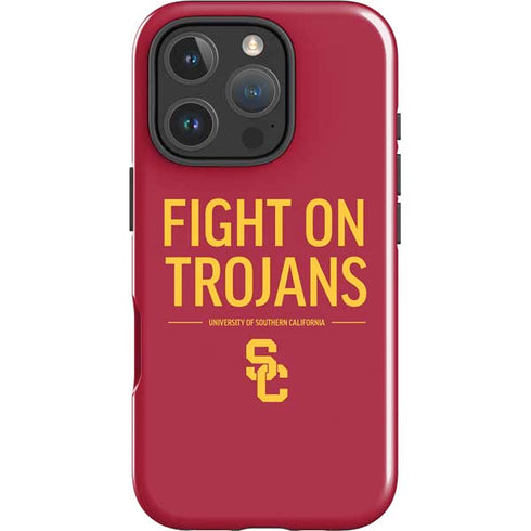 University of Southern California Fight On Trojans Red iPhone 16 Pro Max Impact Case