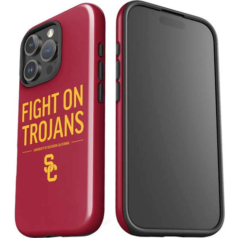 University of Southern California Fight On Trojans Red iPhone 16 Pro Max Impact Case