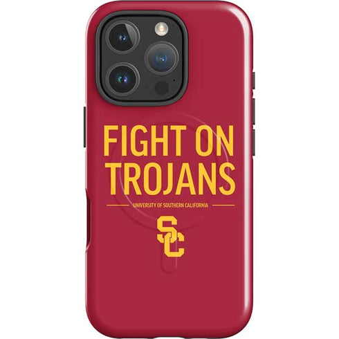 University of Southern California Fight On Trojans Red iPhone 16 Pro Max Magsafe Impact Case