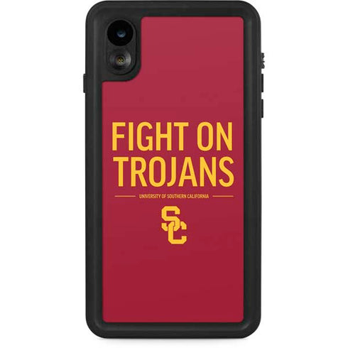 University of Southern California Fight On Trojans Red iPhone XR Waterproof Case