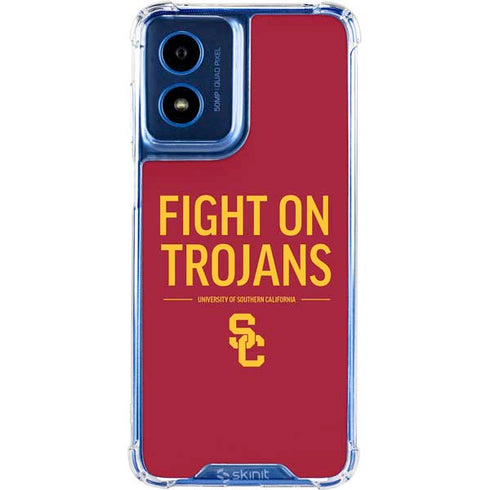 University of Southern California Fight On Trojans Red Moto G 5G (2024) Clear Case