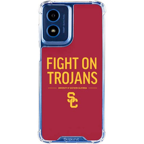 University of Southern California Fight On Trojans Red Moto G Play 4G (2024) Clear Case
