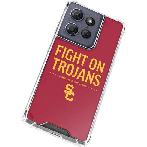 University of Southern California Fight On Trojans Red Moto G Play 5G (2025) Clear Case