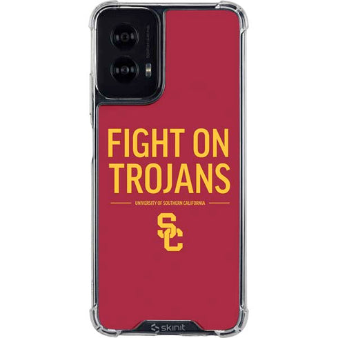 University of Southern California Fight On Trojans Red Moto G Power 5G (2024) Clear Case