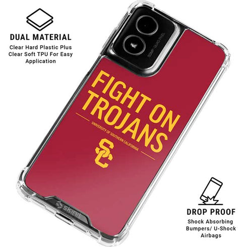 University of Southern California Fight On Trojans Red Moto G Power 5G (2024) Clear Case