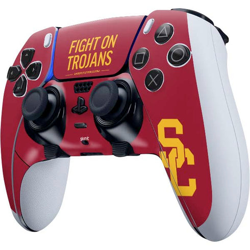 University of Southern California Fight On Trojans Red PS5 DualSense Edge Pro Controller Skin