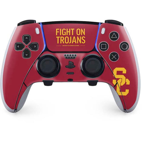 University of Southern California Fight On Trojans Red PS5 DualSense Edge Pro Controller Skin
