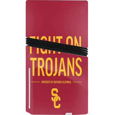 University of Southern California Fight On Trojans Red PS5 Pro Disk Console Skin