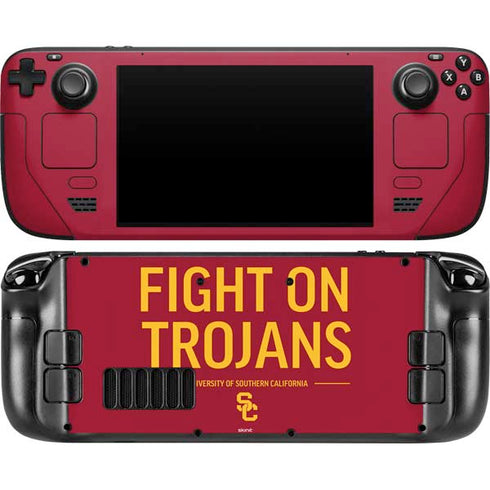 University of Southern California Fight On Trojans Red Steam Deck Handheld Gaming Computer OLED Skin