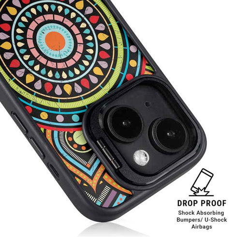Finding Center Colored iPhone 15 Kickstand Case