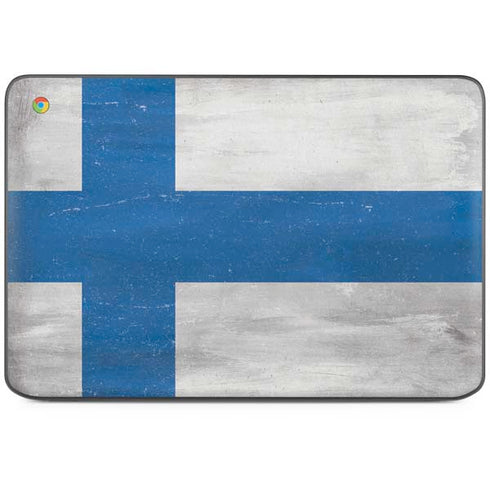 Finland Flag Distressed HP Chromebook Skin