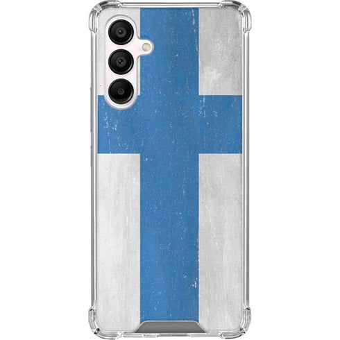 Finland Flag Distressed Galaxy A16 5G Clear Case