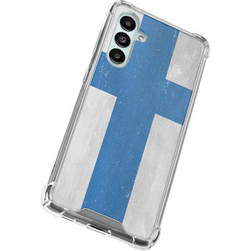 Finland Flag Distressed Galaxy A16 5G Clear Case