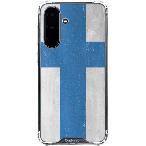 Finland Flag Distressed Galaxy A36 5G Clear Case