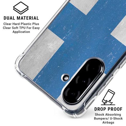 Finland Flag Distressed Galaxy A36 5G Clear Case