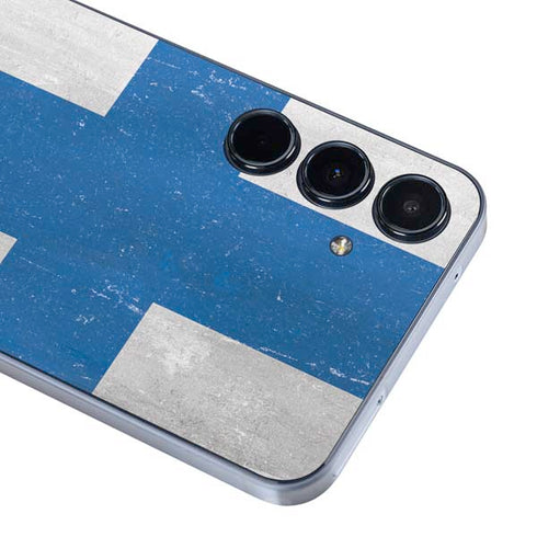 Finland Flag Distressed Galaxy A55 5G Skin
