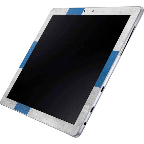 Finland Flag Distressed Galaxy Book 12in Skin