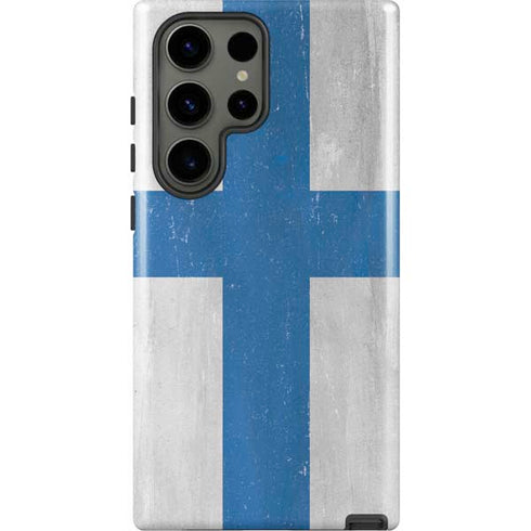 Finland Flag Distressed Galaxy S23 Ultra Pro Case