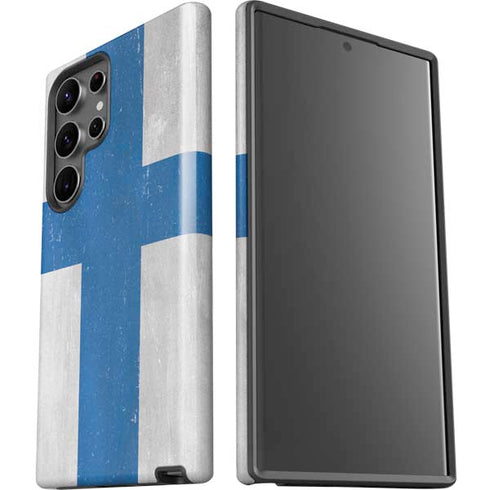 Finland Flag Distressed Galaxy S23 Ultra Pro Case